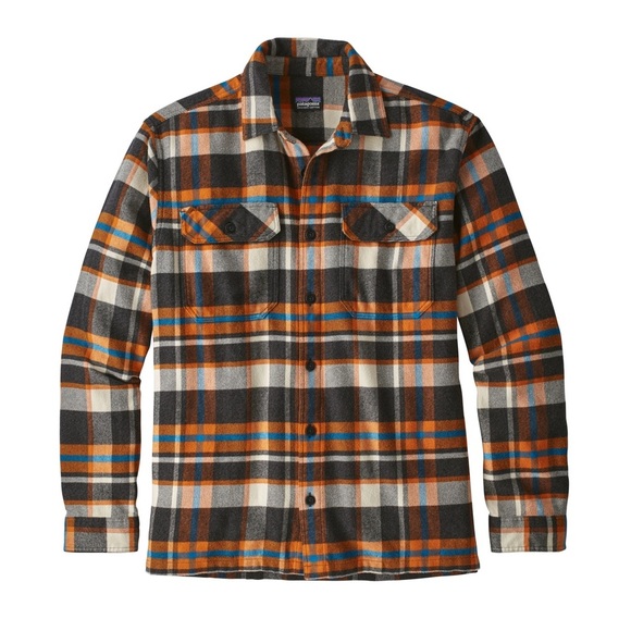 Patagonia Other - Patagonia Organic Cotton Plaid Shirt - Orange, Blue, and Gray Size Large